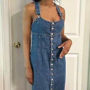 VINTAGE BONGO JEAN BUTTON DOWN DRESS SIZE 11